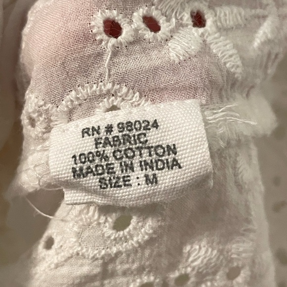 Jennifer & Grace Smocked Eyelet Lace Ruffle Girly Coquette Summer Top Size M - Picture 4 of 9